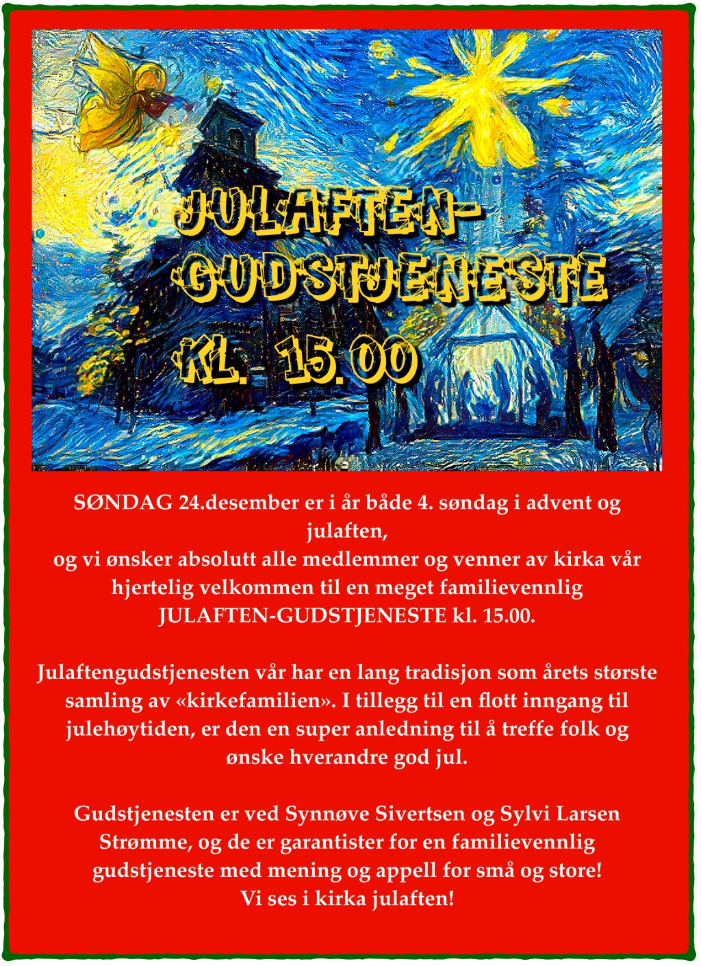 JULAFTEN-GUDSTJENESTE